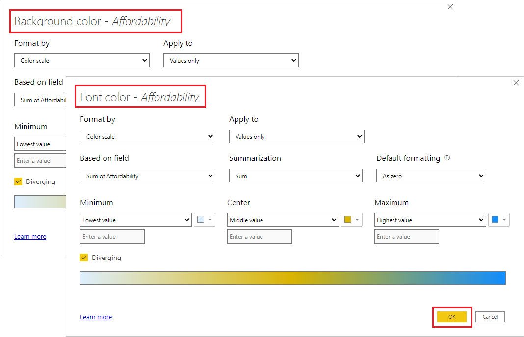 Power BI Conditional Formatting | Format Background or Font Color